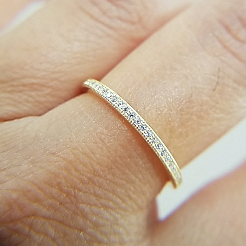Yellow Gold plated Eternity Wedding Band